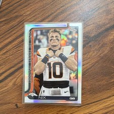 Bo Nix 2025 Topps Chrome Variation Refractor Denver Broncos Football Card