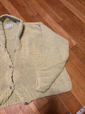 Vtg 1980s RICO Chunky Knit Sage Green  Cotton...