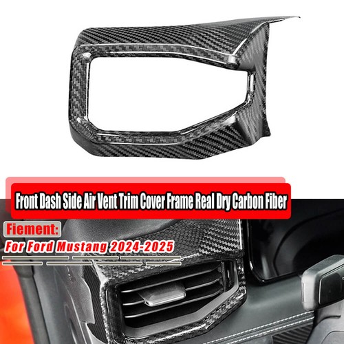 Front Dash Side Air Vent Trim Cover Frame Carbon Fiber For Ford Mustang 2024-25 - Foto 2 di 12