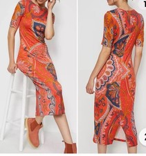 Farm Rio X Anthropologie Giannina Knit Midi Dress Orange Multi  Sz  XL - 1 X