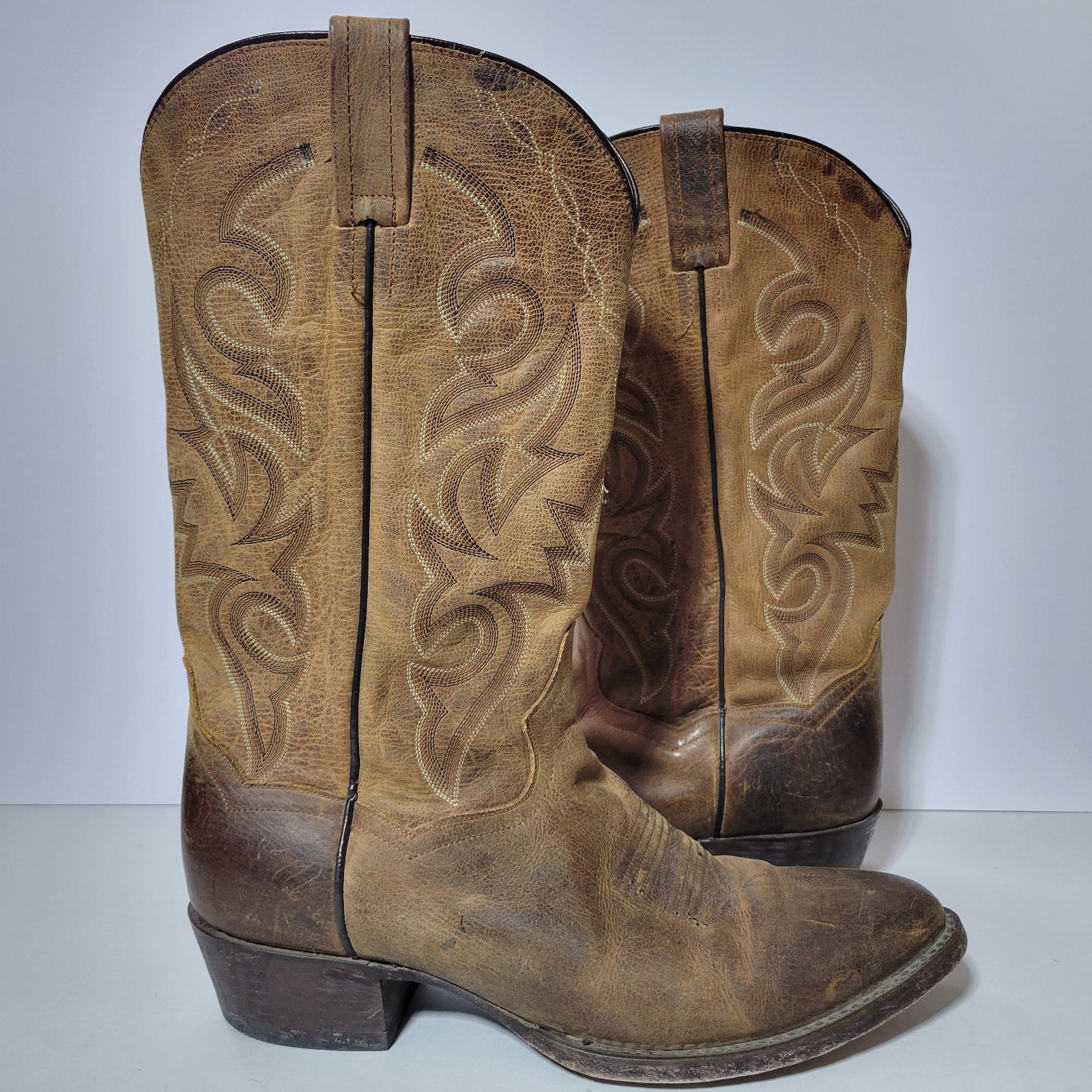 Dan Post Renegade Western cowboy boots brown embo… - image 1