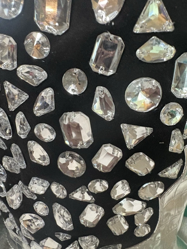 Lauren Lorraine Women’s Size 9 Silver Embellished Western Inspired Boots - Image 3 of 4