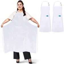 2 Pack Plus Size Chef Apron, Large Adjustable Aprons with Pockets for Men Wom...