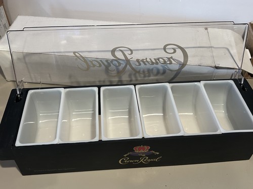 Crown Royal Whiskey Bar Caddy Fruit Tray/Caddy Condiment Garnish Black Clear New - Picture 10 of 15