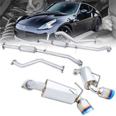 Megan Drift Spec Catback Exhaust System 4'' Dual Burnt Tip For 09-21 370Z Z34