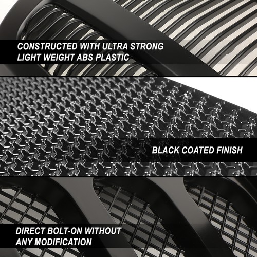 GLOSSY BLACK BADGELESS FENCE DESIGN FRONT BUMPER GRILLE FOR 2004-2008 FORD F150 - Imagen 2 de 6