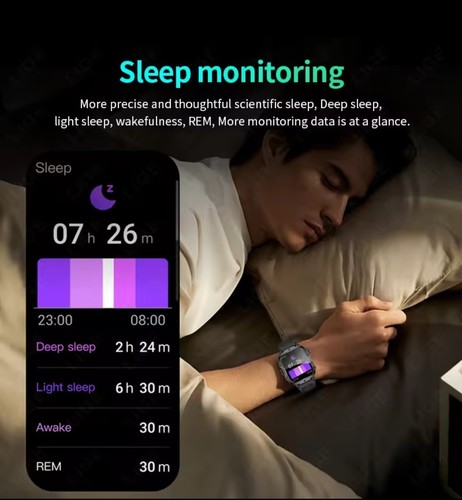 LIGE Men Military Outdoor Smart Watch 1.96" TouchScreen for Android/IOS/Xiaomia - Imagen 4 de 24
