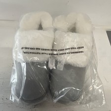 Sonoma Goods For Life Women's Gray/White Faux Fur Lined Slip-On Clog Slippers