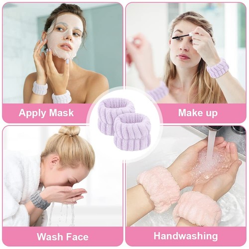 Auswahl Paar Handgelenk Waschband Gesicht Wasch Armbänder Spa Schweissband - Bild 4 von 19