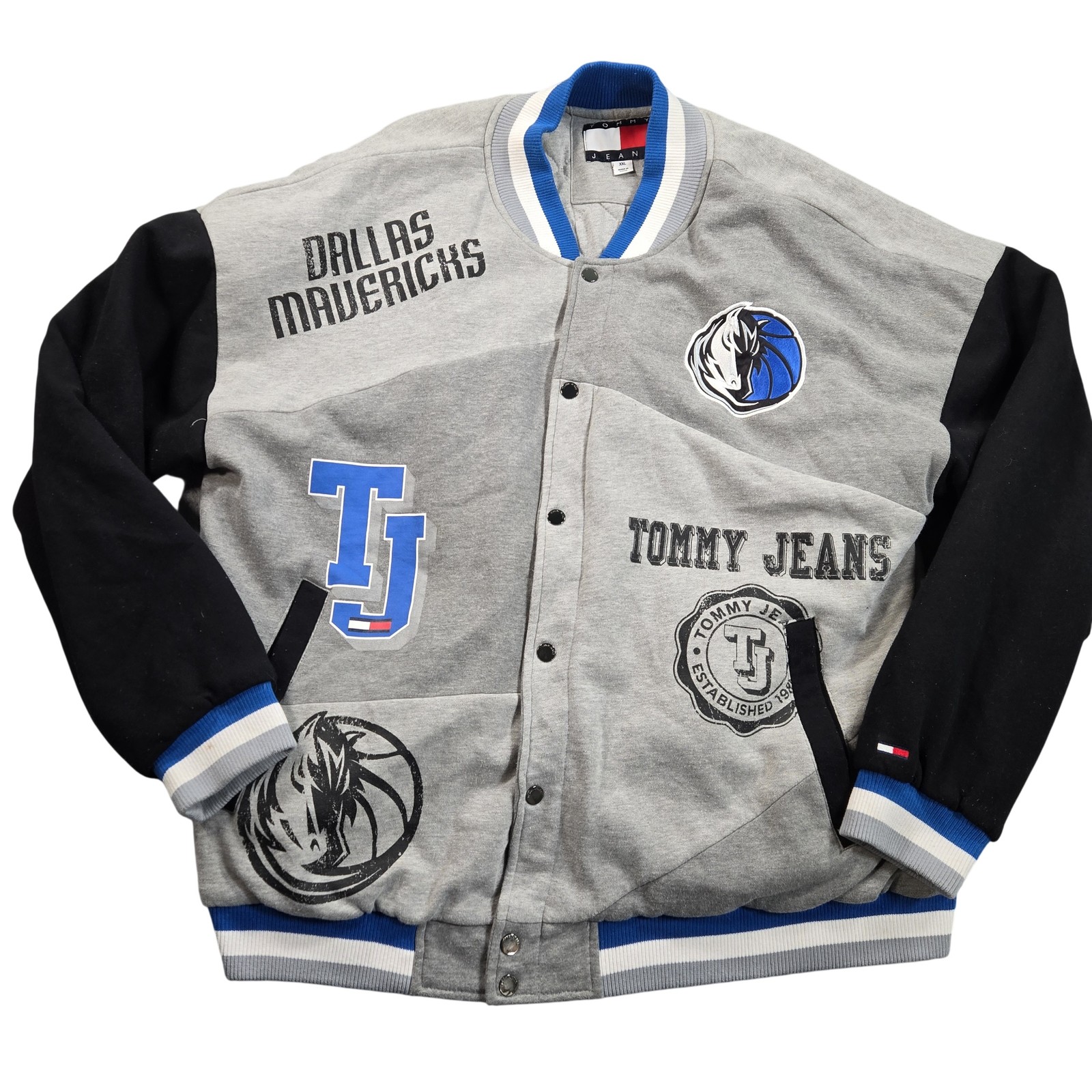 S 2xl Gray Black Nba Basketball Tommy Jeans Varsity
