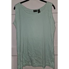 * BOUTIQUE EUROPA Sherbet Green Ribbed Layering Tank Ladies Large