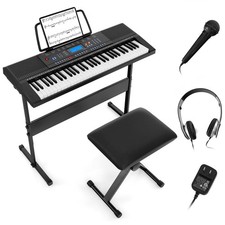 Costzon 61 Key Keyboard Piano, Electric 32.5" x 13" x 3.5" (L x W x H), Black