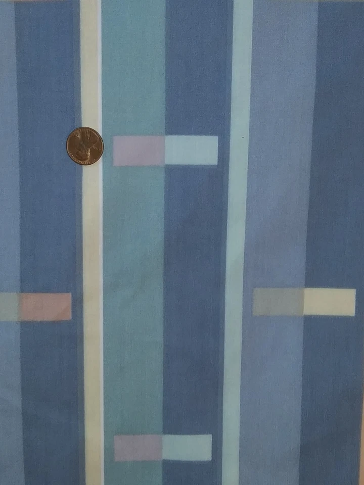 Tela Tonos de Rayas Azules 3 Yardas de Largo x 90 pulgadas ANCHO Algodón Edredón Coser Artesanal Foto 2 de 3