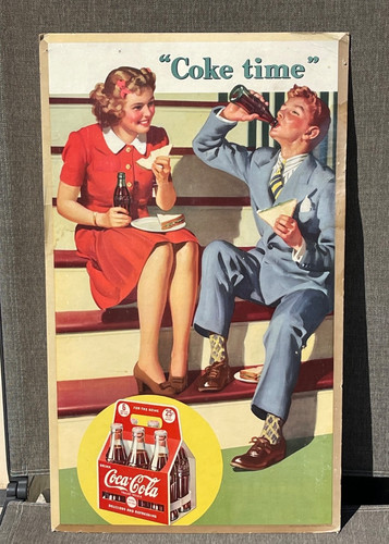 1943. COCA COLA CARDBOARD COKE TIME. SIX PACK . GREAT SHAPE