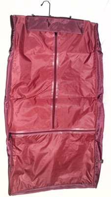 PIERRE CARDIN Burgundy Canvas Folding Garment or Suit Bag Luggage