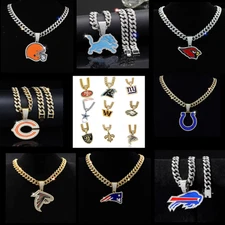 Pendant Chain Necklace *NFL Football* (AFC/NFC) Logo Design 24"