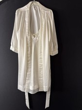 victoria secret Lingerie Bridal Set Robe Slip Dress Nightgown White