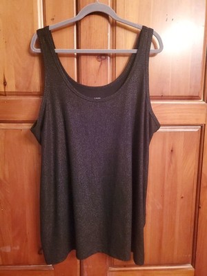 Torrid Super Soft Rib Size 5 Black Gold Threads T Shirt 