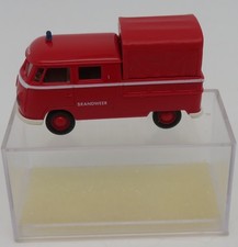 BREKINA HO 1/87 VW VOLKSWAGEN T2 DOUBLE CABINE BACHE POMPIERS BRANDWEER in box