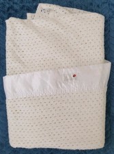 Ladybird white Vintage Pram Cot Blanket Cellular Acrylic 110x125cm Used