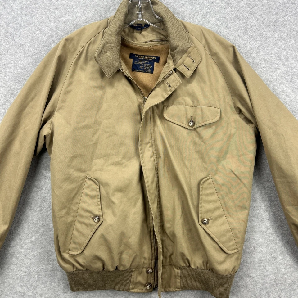 Куртка мужская Brooks Brothers 38 желтовато-коричневая хаки подкладка для рукоделия сарая военная опрятная дедушка - Изображение 2 из 4
