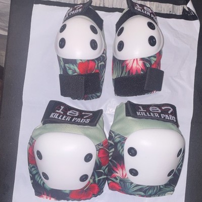 187 Killer Pads Knee & Elbow Pad Set hibiscus (4 Pads) size xs