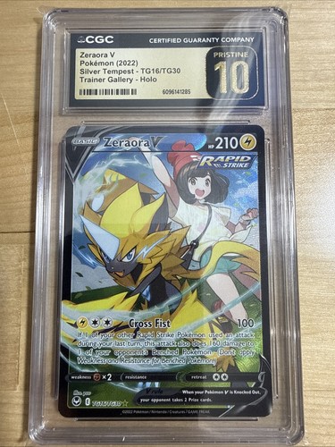 Zeraora V TG16/TG30 Trainer Gallery Holo Silver Tempest Pokemon CGC 10 Pristine