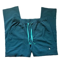 FIGS Cairo Technical Collection Scrub Pants Women S/S Teal Straight Leg