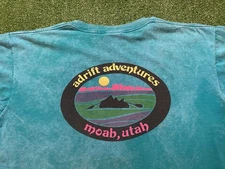 Vintage 90s Adrift Adventures T-Shirt Mens XL Single Stitch Moab Utah Mountains