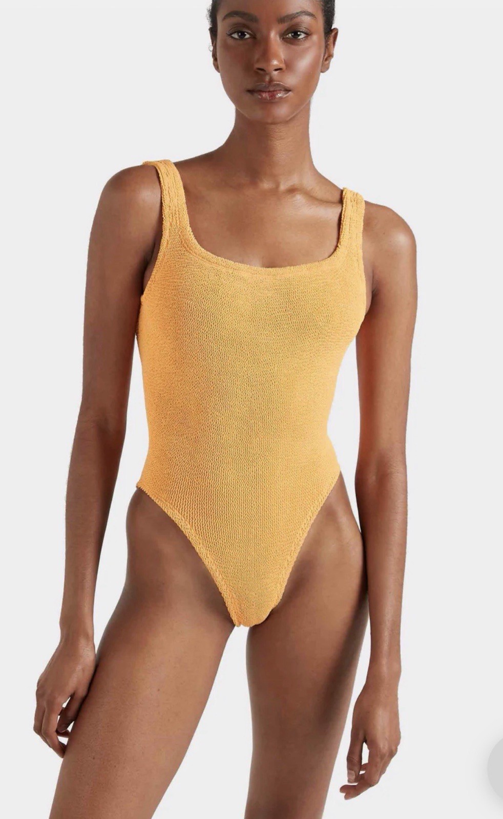 Hunza G Women’s Square Neck One Piece Swimsuit Orange Mango Sorbet