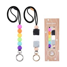 2 PCS Teacher Lanyards For ID Badges And Keys Silicone Beaded Nurse Students
