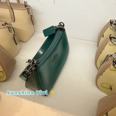 NWT Coach Teri Mini Crossbody/Shoulder Bag In Leather/Emerald