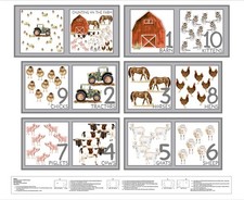 36" X 44" Panel Little Seedlings Farm Baby Book Animals Cotton Fabric D367.73