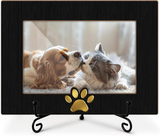 Pet Picture Frame, Gold Paw Print Design, Memorial Gifts for Cat Dog Lover, 4x6