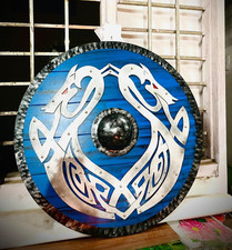 Viking shield cosplay wall decorative Valhalla life wooden round shield 24 inch