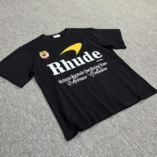 RHUDE NEW Men Women Printing Letter LOGO Cotton Short Sleeve POLO T-Shirt S-2XL