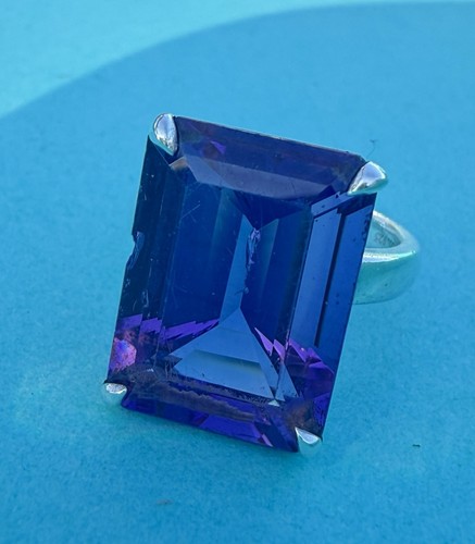 Tiffany & Co Sterling Silver Purple Amethyst Gemstone Sparkler Emerald Ring READ - Picture 4 of 20