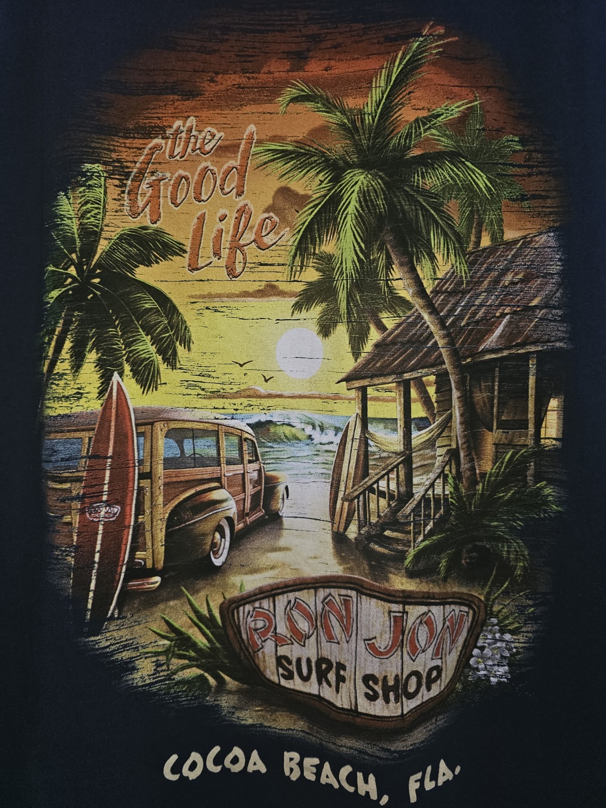 Ron Jon Surf Shop Cocoa Beach FL 2xl Xxl Mens Blue Graphic Logo Sleeveless Tee