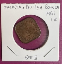 1961 Malaya And British Borneo 1 Cent Coin (Square)