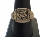 Eclisse Vintage Designer 925 Sterling Silver Pegasus Signet Ring Size 9 9.2g