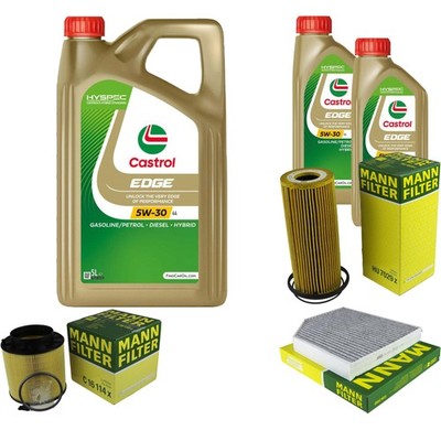 INSPEKTIONSKIT FILTER CASTROL 7L ÖL 5W30 für Audi A5 Cabriolet 8F7 S5 quattro