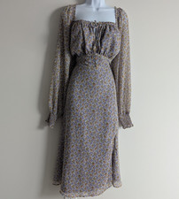 Forever 21 Milkmaid Dress Womens 1X Cottage Core Peasant Metallic Purple Y2K