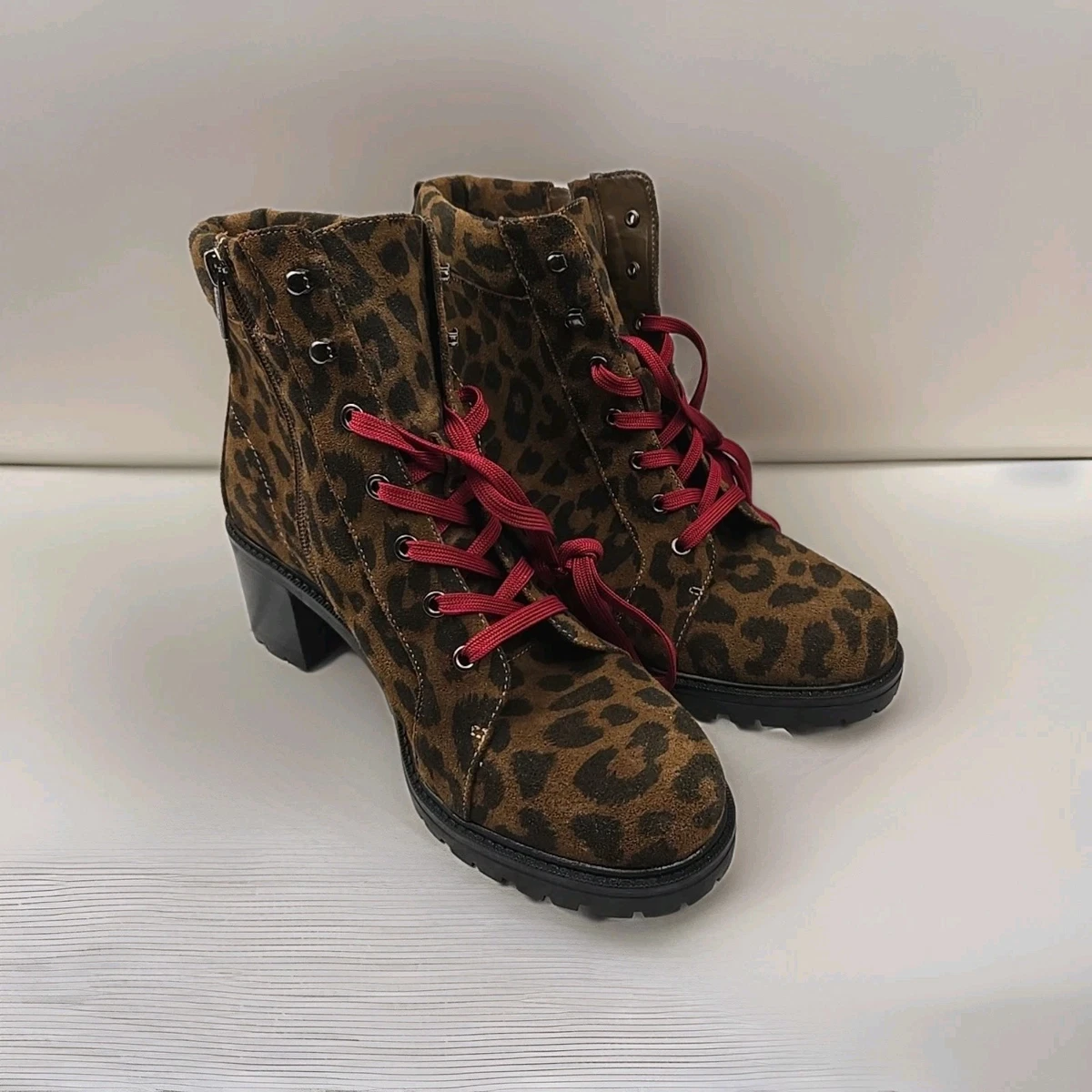 Red Animal Print Ankle Boots for Women for sale | eBay display picture 1
