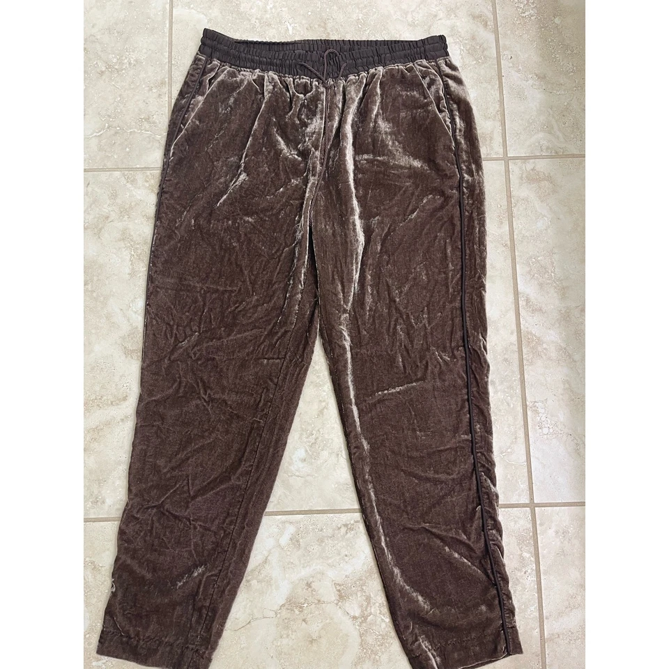 Elevenses Anthropologie Terciopelo Pequeño Chándal Pantalones Marrón Foto 2 de 4