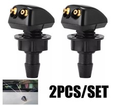 2x Car Windshield Wiper Washer Spray Nozzle Dual Holes Universal Straight Column