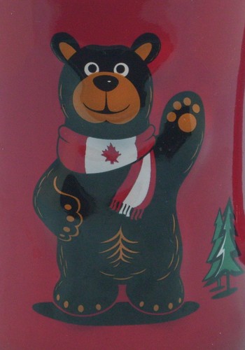 Snowcap Trading Co. Coffee Cup Canada Bear Embossed Flag Paw Prints Mable Leaf - Picture 7 of 8