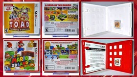 🔥🔴🔥 Nintendo 3DS FLAME RED Console Bundle Mario 3D Land + Captain Toad + Case