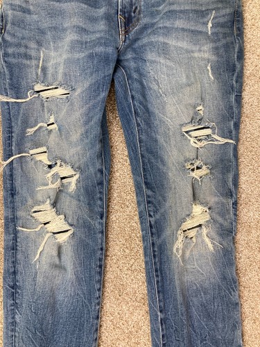American Eagle Jeans Mens 29x32 True 31x31 Blue Athletic Slim Distressed Stretch - Picture 10 of 16