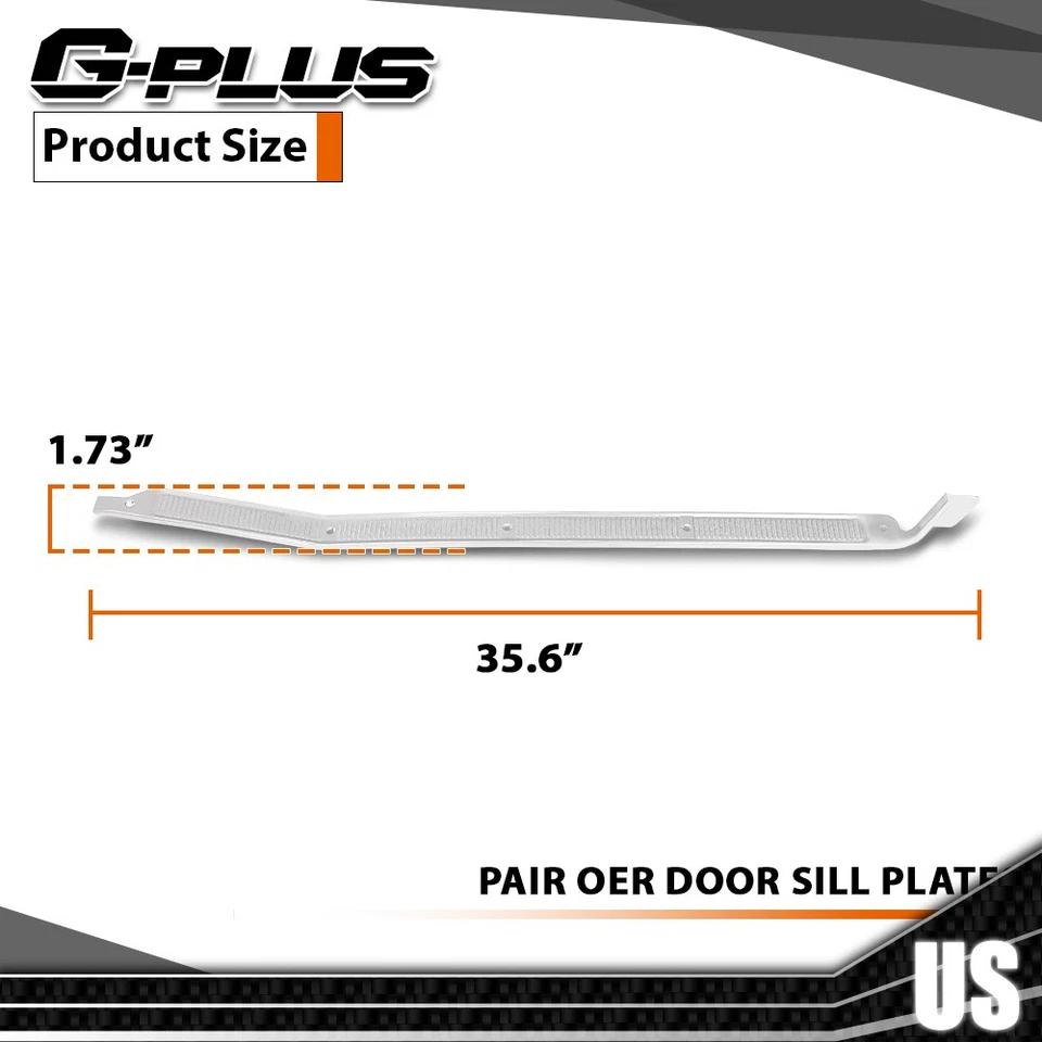 Pair LH+RH Door Sill Plates Fits 1973-1979 Ford F-100 F-250 F-350 Pickup Truck Foto 4 de 4