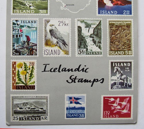 Iceland Island Icelandic Collectors Stamps Postcard Pub. Litbra Reykjavik - Picture 3 of 4